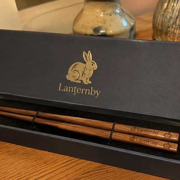 Chopsticks with logo — customer photo